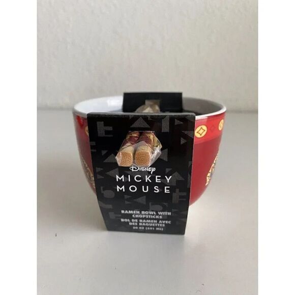 Disney Mickey Mouse Chinese New Year Ramen Bowl With Chopsticks Noodle Bowl NEW - Picture 6 of 8